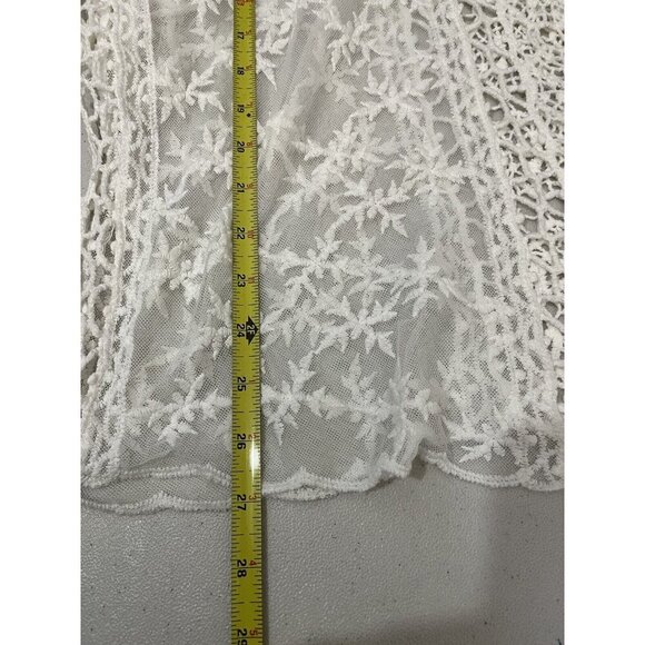 Mudd Blouse Cold Shoulder Lace And Crochet Beige Blouse One Size - Picture 9 of 9